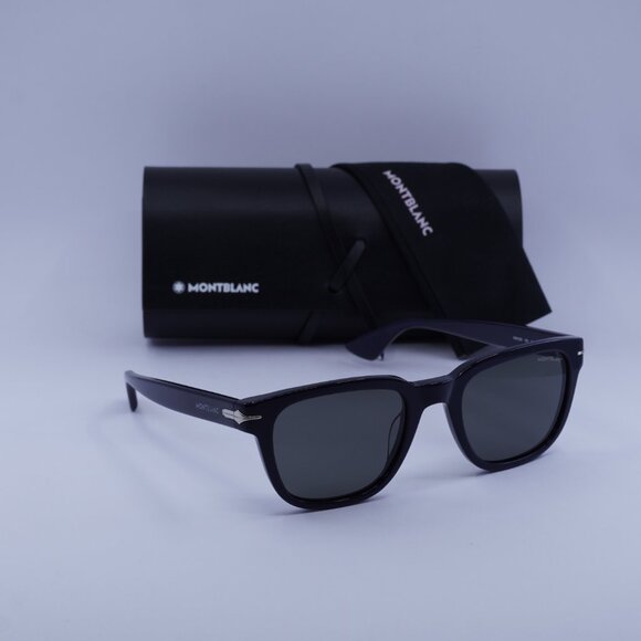 Montblanc MB0302S 004 Square Sunglasses - Blue/Grey - Picture 5 of 11